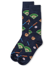 Load image into Gallery viewer, Memoi -  Men's Basebal Bamboo Crew Socks
