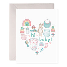 Load image into Gallery viewer, Hi Baby! Heart Card