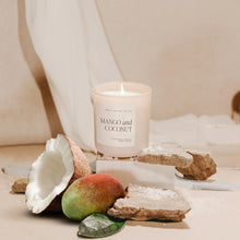 Load image into Gallery viewer, Sweet Water Decor - Mango And Coconut Soy Candle Matte White Jar 15oz