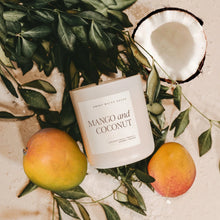 Load image into Gallery viewer, Sweet Water Decor - Mango And Coconut Soy Candle Matte White Jar 15oz