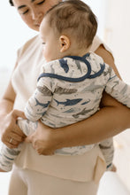 Load image into Gallery viewer, LouLou Lollipop Smiley Sharks Muslin Bandana Bib Set