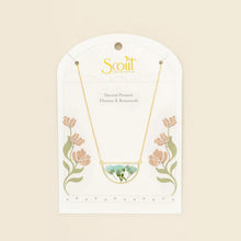 Load image into Gallery viewer, Pressed Flower Necklace - Blue Baby's Breath/Gold