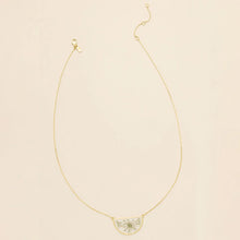 Load image into Gallery viewer, Pressed Flower Necklace - White Lace Flower/Gold