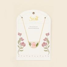 Load image into Gallery viewer, Pressed Flower Necklace - Pink Cherry Blossom/Gold