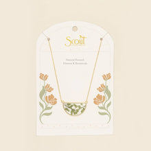 Load image into Gallery viewer, Pressed Flower Necklace - Green Peppergrass/Gold