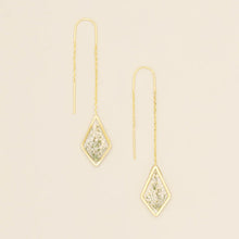 Load image into Gallery viewer, Pressed Flower Thread Earring - White Lace Flower/Gold