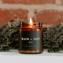 Load image into Gallery viewer, Sweet Water Decor - Warm + Cozy Amber Jar Soy Candle 9oz
