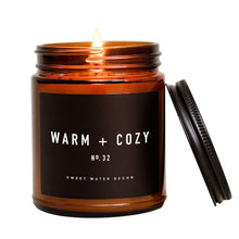 Load image into Gallery viewer, Sweet Water Decor - Warm + Cozy Amber Jar Soy Candle 9oz
