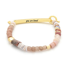 Load image into Gallery viewer, Scout - Hidden Message Bracelet - Loved/Rhodochrosite/Gold