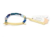 Load image into Gallery viewer, Scout - Hidden Message Bracelet - F♥cking Awesome/Aquamarine/Gold