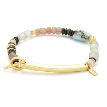 Load image into Gallery viewer, Scout - Hidden Message Bracelet - Badass/Larimar/Gold