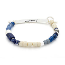 Load image into Gallery viewer, Scout - Hidden Message Bracelet - Brave AF/Lapis/Silver