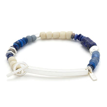 Load image into Gallery viewer, Scout - Hidden Message Bracelet - Brave AF/Lapis/Silver