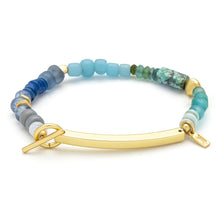 Load image into Gallery viewer, Scout - Hidden Message Bracelet - Brave/African Turquoise/Gold