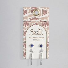 Load image into Gallery viewer, Scout - Stud Trio Ear Jacket Set - Leaf/Lapis/Silver