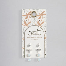 Load image into Gallery viewer, Scout - Stud Trio Ear Jacket Set - Dragonfly/Opalite/Silver