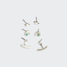 Load image into Gallery viewer, Scout - Stud Trio Ear Jacket Set - Moon/Turquoise/Silver