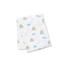 Load image into Gallery viewer, Lulujo Rainbow Sky Swaddling Blanket