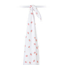 Load image into Gallery viewer, Lulujo Swaddle Blanket Muslin Cotton Strawberries