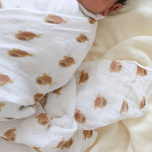 Load image into Gallery viewer, Lulujo Swaddle Blanket Muslin Cotton Highland Cow