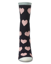 Load image into Gallery viewer, MeMoi - Radiate Love Glitter Heart Crew Socks