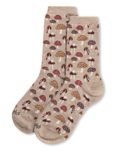 Load image into Gallery viewer, MeMoi - Mushroom Field Bamboo Blend Crew Socks