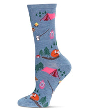 Load image into Gallery viewer, MeMoi - WOMEN'S CAMPING TRIP BAMBOO CREW SOCKS