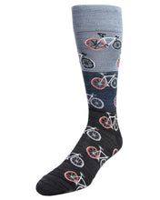 Load image into Gallery viewer, Memoi - Bike Patterned Bamboo Blend Men's Crew Socks