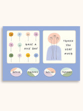 Load image into Gallery viewer, Dotted Palms Mini Note Card Set with Stickers