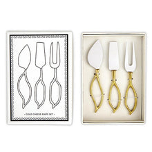 Load image into Gallery viewer, Gold Leaf-Shaped Handle Cheese Knives Set