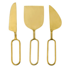 Load image into Gallery viewer, Loop Gold Handle Cheese Knives