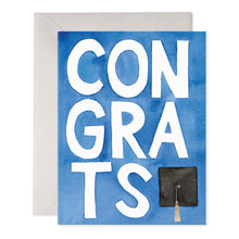 Load image into Gallery viewer, Blue Congrats Grad Greeting Card