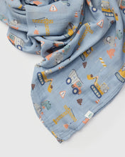 Load image into Gallery viewer, Loulou Lollipop Tiny Engineers Muslin Swaddle
