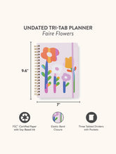 Load image into Gallery viewer, Faire Flowers Undated Tri-Tab Planner