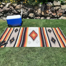 Load image into Gallery viewer, West Path - Mexican Blanket Southwest Aztec Diamond Beige Yellow