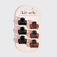 Load image into Gallery viewer, Kitsch - Recycled Plastic Mini Puffy Claw Clips 6pc Set- Black/Tort