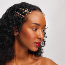 Load image into Gallery viewer, Kitsch - Metal Enamel Cloud & Bow Bobby Pins 8pc Set - Rosewood