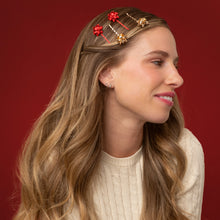 Load image into Gallery viewer, Kitsch - Metal Gift Bow Bobby Pins 4pc Set - Red & Gold