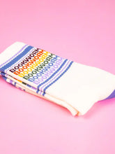 Load image into Gallery viewer, Gumball Poodle - Bookworm - Vintage Rainbow Repeat Gym Crew Socks