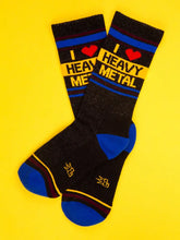 Load image into Gallery viewer, Gumball Poodle - I ❤️ Heavy Metal Gym Crew Socks