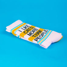 Load image into Gallery viewer, Gumball Poodle - I Like Cats More Than People Gym Crew Socks