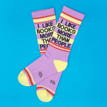 Load image into Gallery viewer, Gumball Poodle - I Like Books More Than People Gym Crew Socks