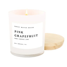 Load image into Gallery viewer, Sweet Water Decor - Pink Grapefruit Soy Candle White Jar 11oz

