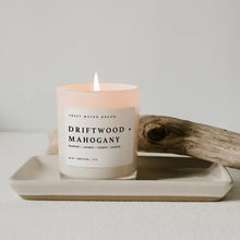 Load image into Gallery viewer, Sweet Water Decor - Driftwood + Mahogany Soy Candle White Jar 11oz