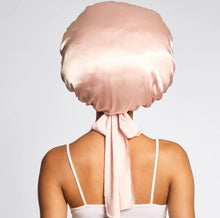 Load image into Gallery viewer, Kitsch - Adjustable Oversized Satin Bonnet - Blush