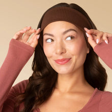 Load image into Gallery viewer, Kitsch - Recycled Fabric Ribbed Elastic Headbands 2pc Set - Mocha & Chocolate