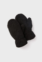 Load image into Gallery viewer, Look By M - Black Sherpa Teddy Mittens