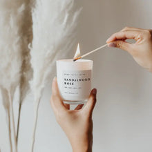 Load image into Gallery viewer, Sweet Water Decor - Sandalwood Rose Soy Candle White Jar 11oz