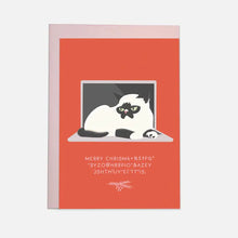 Load image into Gallery viewer, Cat Laptop Christmas Card