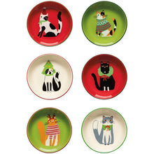 Load image into Gallery viewer, Kitty Carol Christmas Pinch Bowls Set of 6